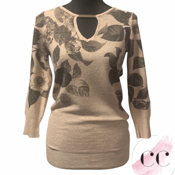 Le Chateau 3/4 Sleeve Metallic Knit Top - Picture 4 of 12